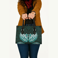 New Zealand Ta Moko Leather Bag Aotearoa Maori Chest Tattoo Turquoise