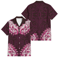 New Zealand Ta Moko Family Matching Puletasi and Hawaiian Shirt Aotearoa Maori Chest Tattoo Pink