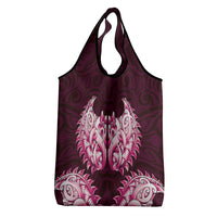 New Zealand Ta Moko Grocery Bag Aotearoa Maori Chest Tattoo Pink