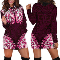 New Zealand Ta Moko Hoodie Dress Aotearoa Maori Chest Tattoo Pink