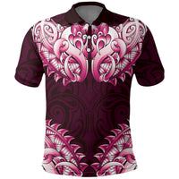 New Zealand Ta Moko Polo Shirt Aotearoa Maori Chest Tattoo Pink LT14 Pink - Polynesian Pride