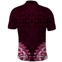 New Zealand Ta Moko Polo Shirt Aotearoa Maori Chest Tattoo Pink