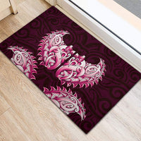 New Zealand Ta Moko Rubber Doormat Aotearoa Maori Chest Tattoo Pink