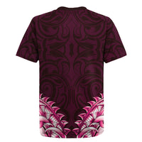 New Zealand Ta Moko Rugby Jersey Aotearoa Maori Chest Tattoo Pink