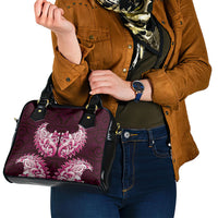 New Zealand Ta Moko Shoulder Handbag Aotearoa Maori Chest Tattoo Pink