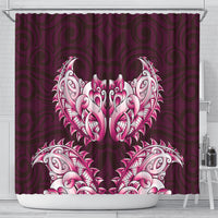 New Zealand Ta Moko Shower Curtain Aotearoa Maori Chest Tattoo Pink