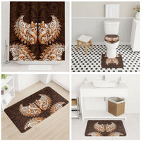 New Zealand Ta Moko Bathroom Set Aotearoa Maori Chest Tattoo Orange