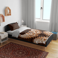 New Zealand Ta Moko Bedding Set Aotearoa Maori Chest Tattoo Orange