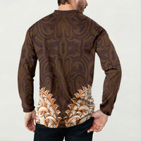 New Zealand Ta Moko Button Sweatshirt Aotearoa Maori Chest Tattoo Orange