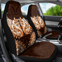 New Zealand Ta Moko Car Seat Cover Aotearoa Maori Chest Tattoo Orange