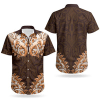 New Zealand Ta Moko Couples Matching Tank Maxi Dress and Hawaiian Shirt Aotearoa Maori Chest Tattoo Orange
