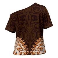 New Zealand Ta Moko Cross Shoulder Shirt Aotearoa Maori Chest Tattoo Orange