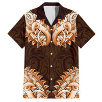 New Zealand Ta Moko Hawaiian Shirt Aotearoa Maori Chest Tattoo Orange LT14 Orange - Polynesian Pride