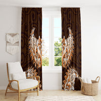 New Zealand Ta Moko Window Curtain Aotearoa Maori Chest Tattoo Orange