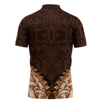 New Zealand Ta Moko Zipper Polo Shirt Aotearoa Maori Chest Tattoo Orange LT14 - Polynesian Pride