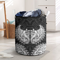 New Zealand Ta Moko Laundry Basket Aotearoa Maori Chest Tattoo Black