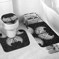 New Zealand Ta Moko Bathroom Set Aotearoa Maori Chest Tattoo Black