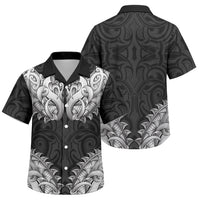 New Zealand Ta Moko Family Matching Long Sleeve Bodycon Dress and Hawaiian Shirt Aotearoa Maori Chest Tattoo Black