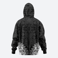 New Zealand Ta Moko Hoodie Aotearoa Maori Chest Tattoo Black