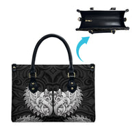 New Zealand Ta Moko Leather Bag Aotearoa Maori Chest Tattoo Black