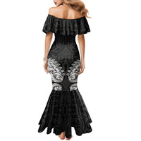 New Zealand Ta Moko Mermaid Dress Aotearoa Maori Chest Tattoo Black LT14 - Polynesian Pride
