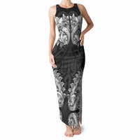 New Zealand Ta Moko Tank Maxi Dress Aotearoa Maori Chest Tattoo Black LT14 Women Black - Polynesian Pride