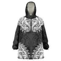 New Zealand Ta Moko Wearable Blanket Hoodie Aotearoa Maori Chest Tattoo Black