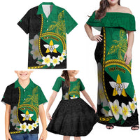 Personalised PNG Enga Provins Family Matching Off Shoulder Maxi Dress and Hawaiian Shirt Papua New Guinea Plumeria Melanesian Pattern LT14 - Polynesian Pride