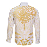 Gold White New Zealand Manta Ray Family Matching Puletasi and Hawaiian Shirt Aotearoa Maori Haehae - Polynesian Pride