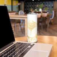 Gold White New Zealand Manta Ray Skinny Tumbler Aotearoa Maori Haehae LT14 - Polynesian Pride