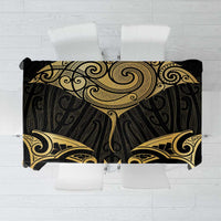 Gold Black New Zealand Manta Ray Tablecloth Aotearoa Maori Haehae LT14 Black - Polynesian Pride