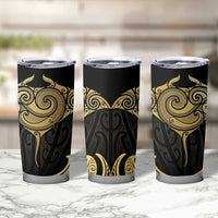 Gold Black New Zealand Manta Ray Tumbler Cup Aotearoa Maori Haehae - Polynesian Pride