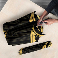 Gold Black New Zealand Manta Ray Umbrella Aotearoa Maori Haehae - Polynesian Pride