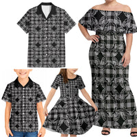 Eleele Hawaii Iwa Bird Palaka Motifs Family Matching Off Shoulder Maxi Dress and Hawaiian Shirt LT14 - Polynesian Pride