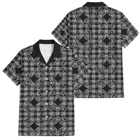 Eleele Hawaii Iwa Bird Palaka Motifs Family Matching Summer Maxi Dress and Hawaiian Shirt LT14 Dad's Shirt - Short Sleeve Black - Polynesian Pride