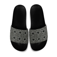 Eleele Hawaii Iwa Bird Palaka Motifs Slide Sandals LT14 Black - Polynesian Pride