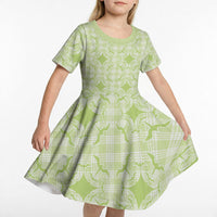 Omaomao Hawaii Iwa Bird Palaka Motifs Kid Short Sleeve Dress LT14 - Polynesian Pride