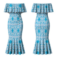 Polu Hawaii Iwa Bird Palaka Motifs Couples Matching Mermaid Dress and Hawaiian Shirt LT14 - Polynesian Pride
