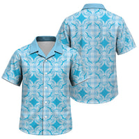 Polu Hawaii Iwa Bird Palaka Motifs Family Matching Puletasi and Hawaiian Shirt LT14 Son's Shirt Blue - Polynesian Pride