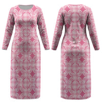 Alaka Hawaii Iwa Bird Palaka Motifs Couples Matching Long Sleeve Bodycon Dress and Hawaiian Shirt LT14 - Polynesian Pride