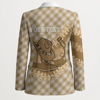 Makue Hawaii Cowboy Palaka Motifs Personalised Blazer Paniolo Festival Puakenikeni Lei LT14 - Polynesian Pride