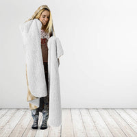 Makue Hawaii Cowboy Palaka Motifs Personalised Hooded Blanket Paniolo Festival Puakenikeni Lei LT14 - Polynesian Pride