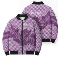 Poni Hawaii Cowboy Palaka Motifs Personalised Bomber Puffer Jacket Paniolo Festival Puakenikeni Lei LT14 - Polynesian Pride