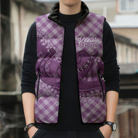 Poni Hawaii Cowboy Palaka Motifs Personalised Sleeveless Puffer Jacket Paniolo Festival Puakenikeni Lei LT14 - Polynesian Pride