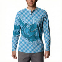 Polu Hawaii Cowboy Palaka Motifs Personalised Button Sweatshirt Paniolo Festival Puakenikeni Lei LT14 - Polynesian Pride