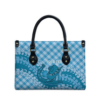 Polu Hawaii Cowboy Palaka Motifs Personalised Leather Bag Paniolo Festival Puakenikeni Lei LT14 - Polynesian Pride
