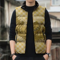 Melemele Hawaii Cowboy Palaka Motifs Personalised Sleeveless Puffer Jacket Paniolo Festival Puakenikeni Lei LT14 - Polynesian Pride