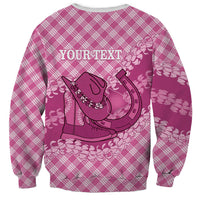 Alaka Hawaii Cowboy Palaka Motifs Personalised Sweatshirt Paniolo Festival Puakenikeni Lei LT14 - Polynesian Pride