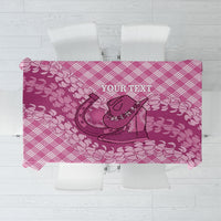 Alaka Hawaii Cowboy Palaka Motifs Personalised Tablecloth Paniolo Festival Puakenikeni Lei LT14 Pink - Polynesian Pride