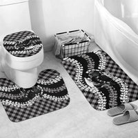 Eleele Hawaii Cowboy Palaka Motifs Personalised Bathroom Set Paniolo Festival Puakenikeni Lei LT14 Mat Set Only (3 pcs) One Size Black - Polynesian Pride
